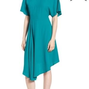 Lewit NWT Size 8 Asymmetrical Hem Green Dress